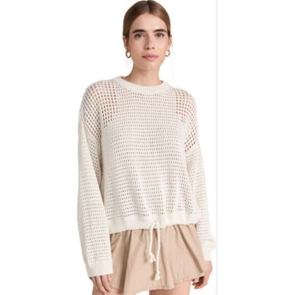 Sweaty Betty white open knit drawstring waist sweater - Picture 7 of 8